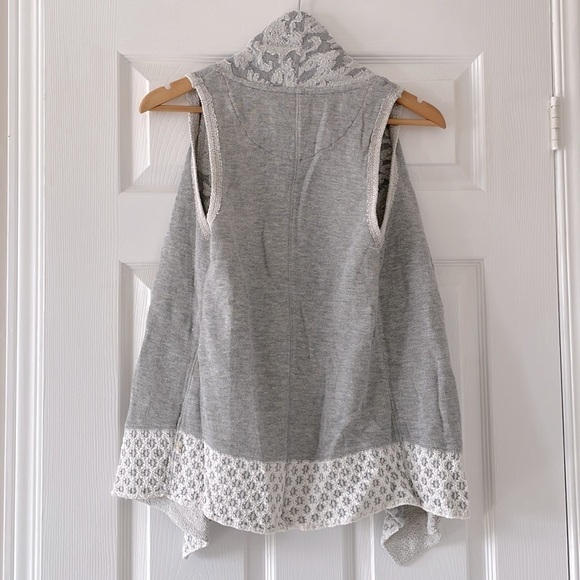 Anthropologie Saturday Sunday Gray Jacquard Vest Size Small - Picture 4 of 10